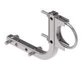 Stainless steel mounting bracket for Rosemount 2051 series transmitters with bolts and attachment ring.